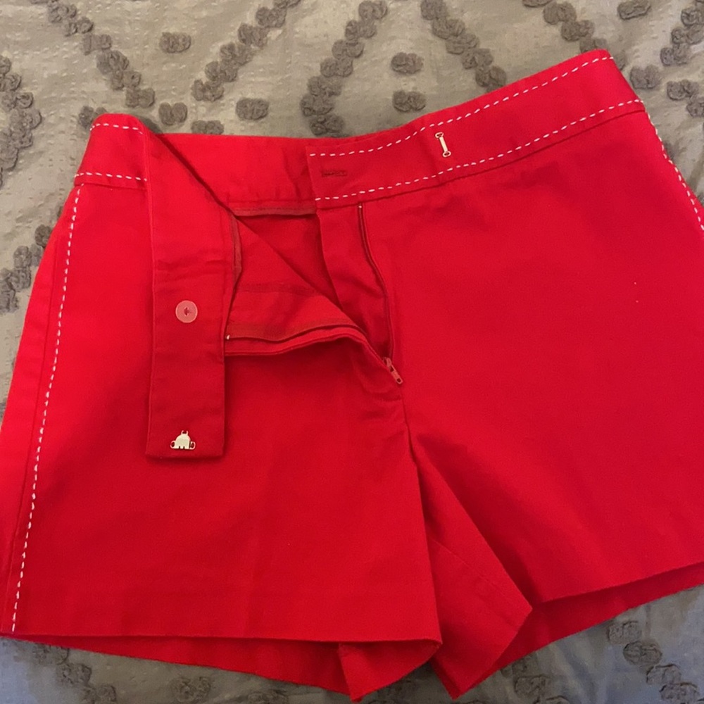 Cute & comfortable Red shorts w/white stitching on band/leg